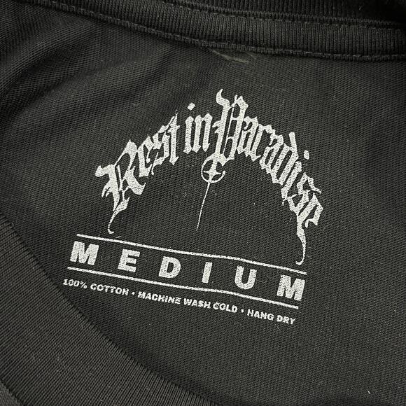 Rest In Paradise Grim Reaper RIP Tee T Shirt Black Size Medium M B4 - Picture 3 of 4
